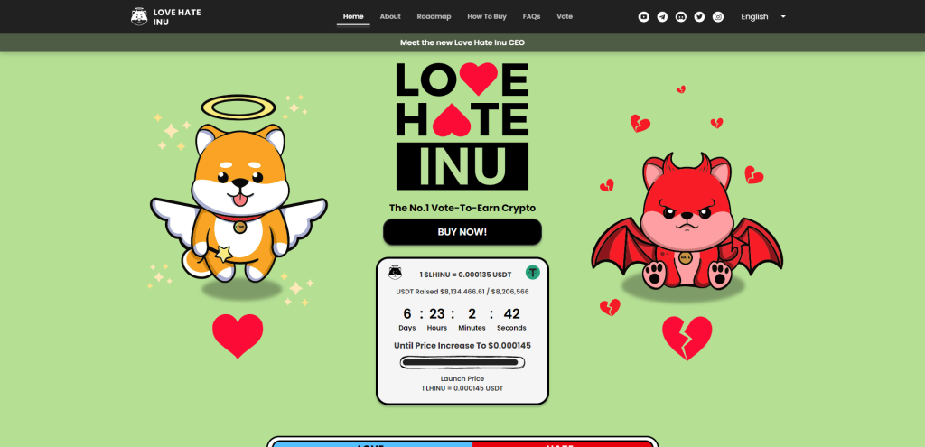 Love-Hate-Inu-presale-raises-8M-less-than-25-of-presale-tokens-left-1024x495-1