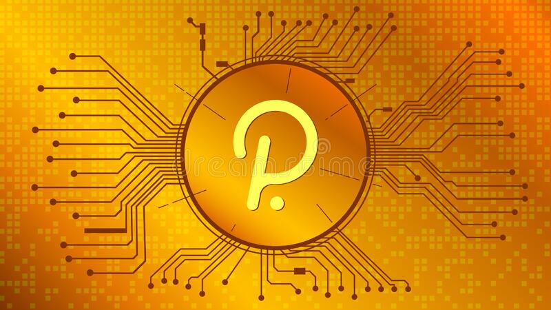 polkadot-cryptocurrency-token-symbol-dot-coin-icon-circle-pcb-gold-background-vector-illustration-techno-style-200712664